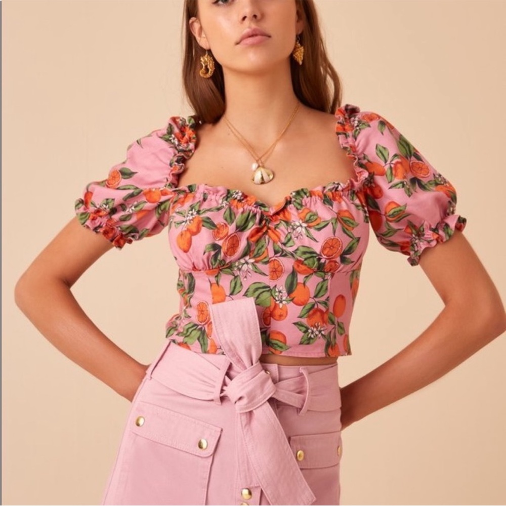 Finders Keepers Aranciata Pink Clementine Bodice L Crop top
